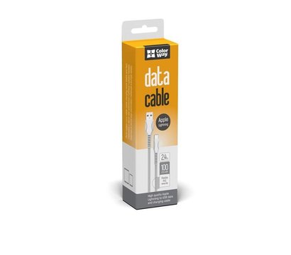 Изображение 3 Кабель ColorWay USB-Lightning (line-drawing), 2.4А, 1м, White — CW-CBUL027-WH