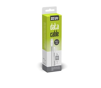 Изображение 3 Кабель ColorWay USB-microUSB (line-drawing), 2.4А, 1м, White — CW-CBUM028-WH