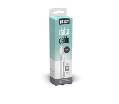 Изображение 3 Кабель ColorWay USB-USB Type-C (line-drawing), 2.4А, 1м, White — CW-CBUC029-WH