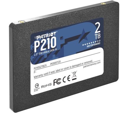 Изображение 3 Накопитель SSD Patriot P210 2TB 2.5 SATAIII TLC — P210S2TB25, Емкость накопителя: 2 ТБ