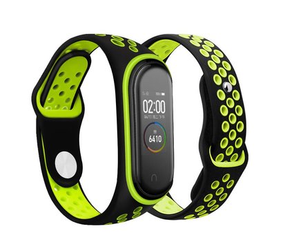 Зображення 2 Ремінець  BeCover Nike Style для Xiaomi Mi Smart Band 5 Black-Green - 705152
