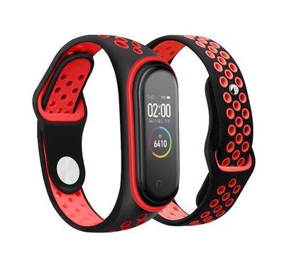 Зображення 2 Ремінець Xiaomi Mi Smart Band 5 BeCover Nike Style для Xiaomi Mi Smart Band 5 Black-Red - 705153