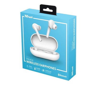 Изображение 20 Bluetooth гарнитура Trust Nika Touch True Wireless Mic White — 23705