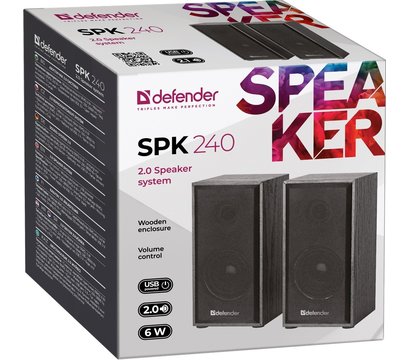 Зображення 6 Акустична система 2.0 Defender SPK-240 Black — 65224
