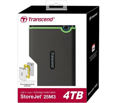 Зображення 3 Жорсткий диск Transcend StoreJet 25M3 4TB 5400rpm 2.5 USB 3.0 External Iron Grey Slim — TS4TSJ25M3S