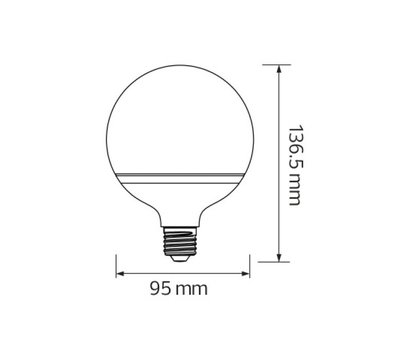 Изображение 2 LED лампа Horoz Electric Globe-16 16W 3000K E27 1400Lm на 128 Вт