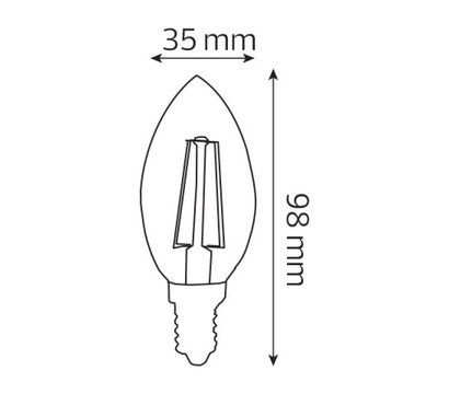 Зображення 2 LED лампочка Horoz Electric Filament Candle-4 4W 4200К Е14 420Lm на 105 лм/Вт