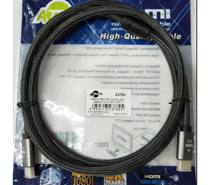 Изображение 3 Кабель мультимедийный Atcom Premium HDMI-HDMI ver 2.1, 4К, 2м, Black - AT23782