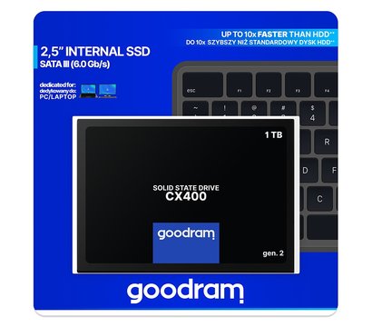 Изображение 7 SSD диск GoodRAM CX400 1TB 2.5 SATA III TLC — PR-CX400-01T-G2, Емкость накопителя: 1 ТБ