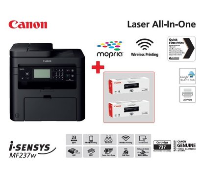 Изображение 2 Canon i-Sensys MF237w + Wi-Fi - 1418C170AA + Canon 737