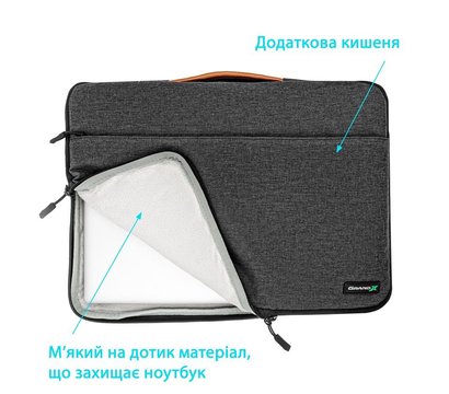 Изображение 3 Чехол для ноутбука Grand-X SLX-15D Dark Grey