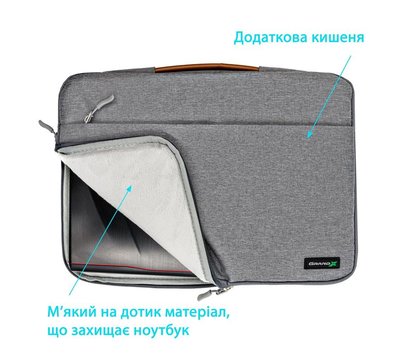 Изображение 4 Чехол для ноутбука Grand-X SLX-15G Grey
