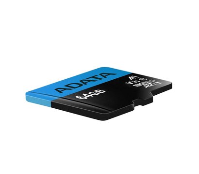 Зображення 3 Карта пам`яті A-Data microSDXC Class 10 64GB + SD adapter - AUSDX64GUICL10A1-RA1, Обсяг пам`яті: 64 Гб