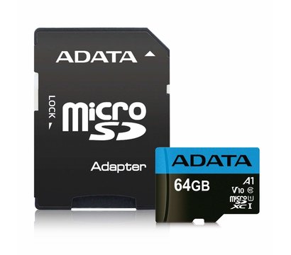 Зображення 4 Карта пам`яті A-Data microSDXC Class 10 64GB + SD adapter - AUSDX64GUICL10A1-RA1, Обсяг пам`яті: 64 Гб