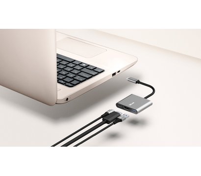 Изображение 2 USB Hub (хаб) Trust Dalyx 3-in-1 Multiport USB-C Adapter Aluminium — 23772