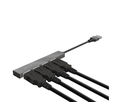 Изображение 2 USB хаб Trust Halyx Aluminium 4-Port Mini USB Hub — 23786