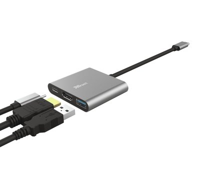 Изображение 5 USB Hub (хаб) Trust Dalyx 3-in-1 Multiport USB-C Adapter Aluminium — 23772