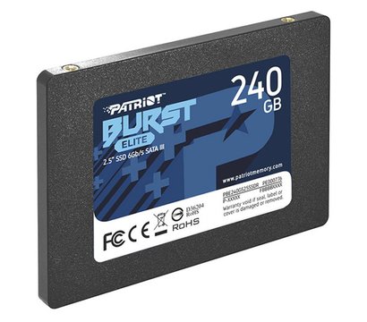 Изображение 2 Накопитель SSD Patriot Burst Elite 240GB 2.5 SATA III TLC — PBE240GS25R, Емкость накопителя: 240 ГБ