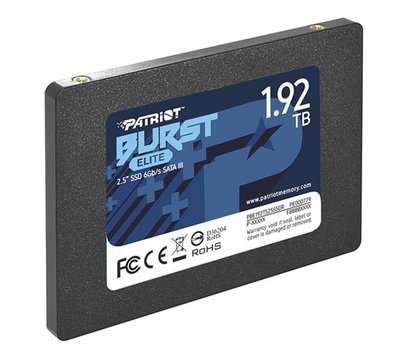Зображення 2 SSD диск Patriot Burst Elite 1.92TB 2.5 SATA III TLC — PBE192TS25R, Ємність накопичувача: 1.92 TБ