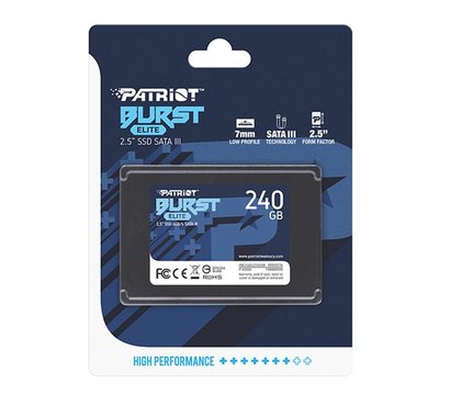Изображение 3 Накопитель SSD Patriot Burst Elite 240GB 2.5 SATA III TLC — PBE240GS25R, Емкость накопителя: 240 ГБ