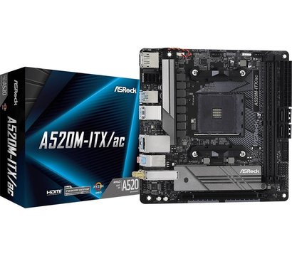 Изображение 2 Материнская плата AsRock A520M-ITX/ac (sAM4, AMD A520, PCI-Ex16)
