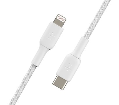 Зображення 4 Кабель Belkin USB-С - Lightning, BRAIDED, 1m, white - CAA004BT1MWH