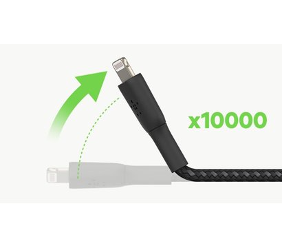 Зображення 5 Кабель Belkin USB-С - Lightning, BRAIDED, 1m, black - CAA004BT1MBK
