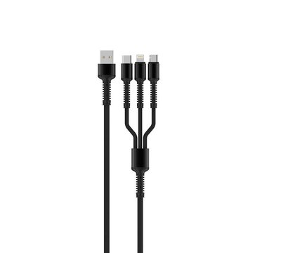 Изображение 2 Кабель ColorWay USB-Lightning+MicroUSB+USB Type-C, 1.2м Dark Grey - CW-CBU3003-GR
