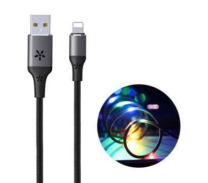 Зображення 2 Кабель Remax EL Sound-Activated 2.1A RC-133i, 1m black - 6954851297567
