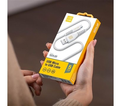 Зображення 2 Кабель Luxe Cube Kevlar USB-microUSB, 1.2м, White - 88886668686266