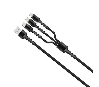 Изображение 3 Кабель ColorWay USB-Lightning+MicroUSB+USB Type-C, 1.2м Dark Grey - CW-CBU3003-GR