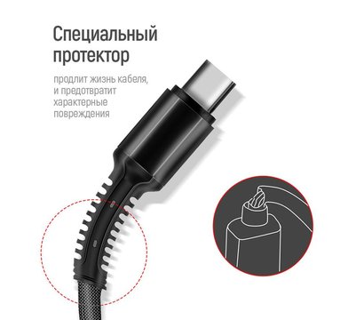 Изображение 4 Кабель ColorWay USB-Lightning+MicroUSB+USB Type-C, 1.2м Dark Grey - CW-CBU3003-GR