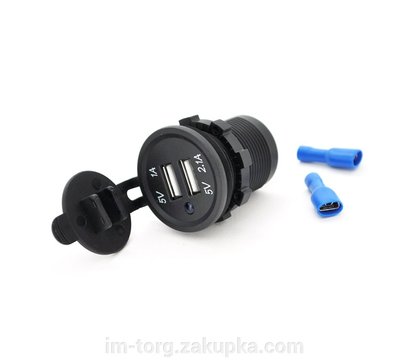 Изображение 2 Зарядное устройство Voltronic 12-24V, 2x USB, 5V, Black – KWG-Р15-S