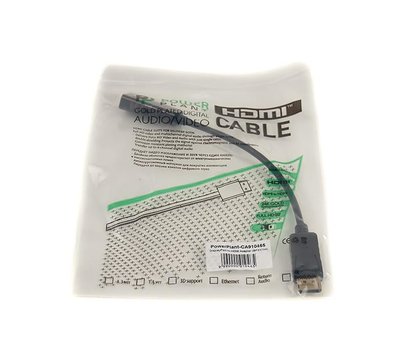 Зображення 3 Адаптер PowerPlant DisplayPort-HDMI, 0.2м, Black - CA910465
