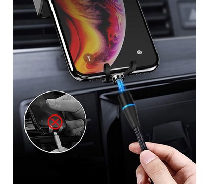 Зображення 7 Кабель ColorWay USB-Lightning + microUSB + USB-C Magnetic Data/Quick Charge, 2.4А, 1м, Black - CW-CB