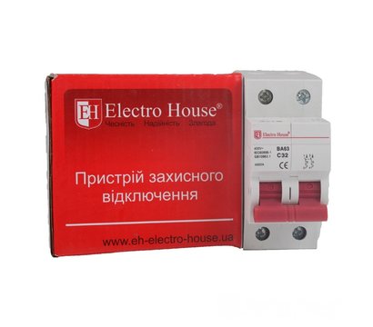 Зображення 3 Автоматичний вимикач ElectroHouse EH-2.32 2Р 32А (4.5кА) 2-полюсний