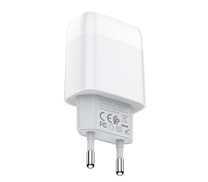 Зображення 7 Зарядний пристрій Hoco C73A Glorious (2USB, 2.4А) White – 6931474713056 + кабель Lightning