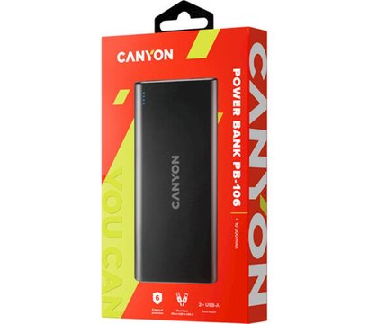 Зображення 5 Універсальна мобільна батарея Canyon 10000mAh Black — CNE-CPB1006B