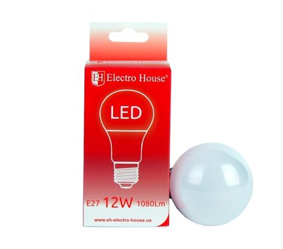 Зображення 2 Світлодіодна лампочка ElectroHouse EH-LMP-1241 A60 12W 4100K E27 з цоколем E27