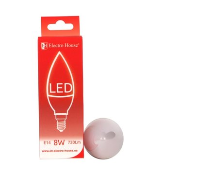 Зображення 2 Світлодіодна LED лампочка ElectroHouse EH-LMP-1253 C37 8W 4100K E14