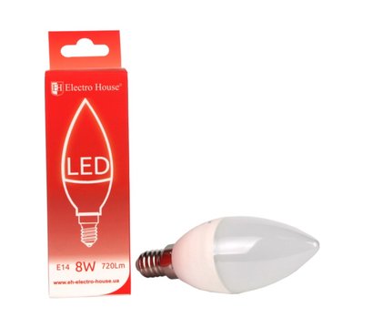 Зображення 3 Світлодіодна LED лампочка ElectroHouse EH-LMP-1253 C37 8W 4100K E14