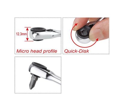 Изображение 2 Гаечный ключ Toptul 1/4" 60 зуб. - CHDV0801