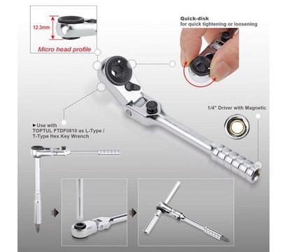 Изображение 3 Гаечный ключ Toptul 1/4" 60 зуб. - CHEV0811