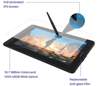 Зображення 11 Графічний планшет Huion Kamvas 12 GS1161 Cosmo Black