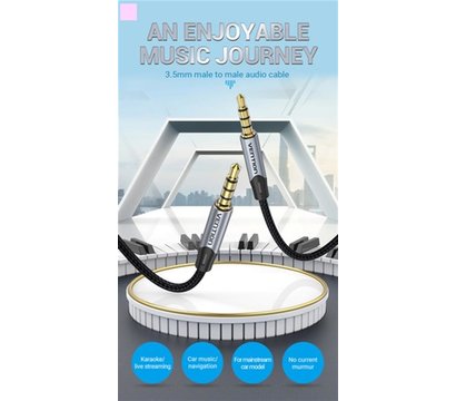 Изображение 4 Аудио кабель Vention Audio 3.5 mm - 3.5 mm 2 m, Metal Type, Silver - BAQHH