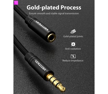 Изображение 9 Аудио кабель Vention Audio 3.5 mm M - 3.5 mm F, 2m, Black - BHBBH