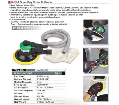 Зображення 2 Шліфмашина пневматична Toptul KAMA0605