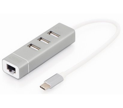 Изображение 2 USB Hub (хаб) Digitus USB Type-C, 3xUSB+Fast Ethernet – DA-70253