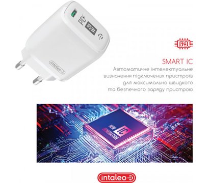 Зображення 2 Зарядний пристрій Intaleo TCGQPD120T (1USBx3A) White + кабель USB Type С – 1283126509988