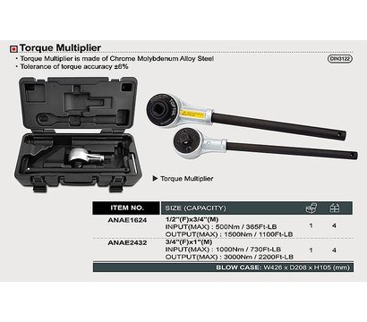 Зображення 3 Редуктор-підсилювач Toptul 3/4"х1" 1000-3000Nm - ANAE2432